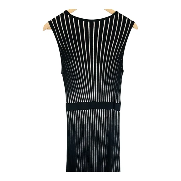 Calvin Klein Womens Midi Dress S Small Black & White Striped Pencil Professional - Picture 5 of 12